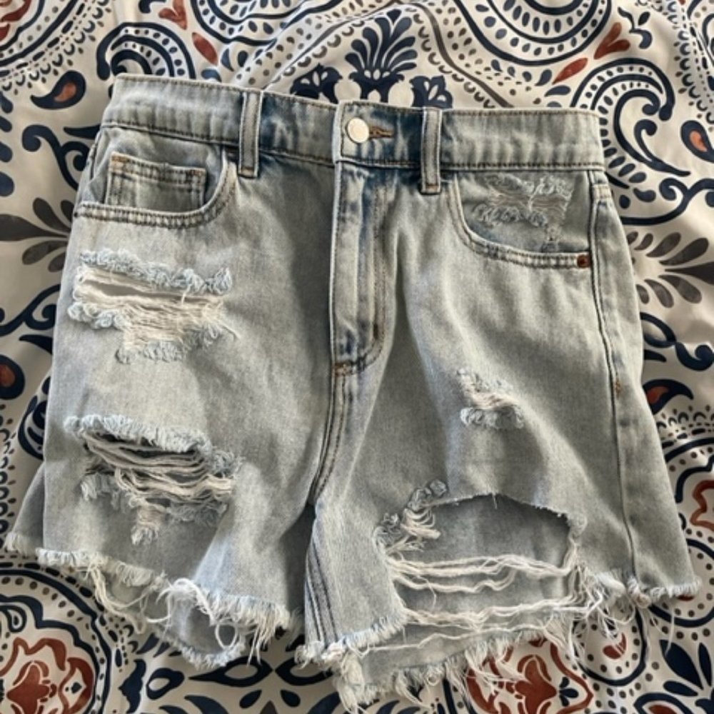 Distressed Denim Shorts
